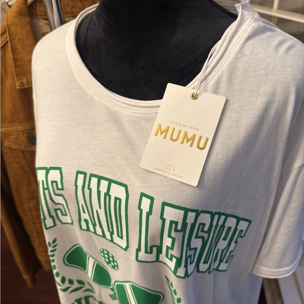 Show Me Your MuMu Pickleball Club Top White and Green - Picture 6 of 11